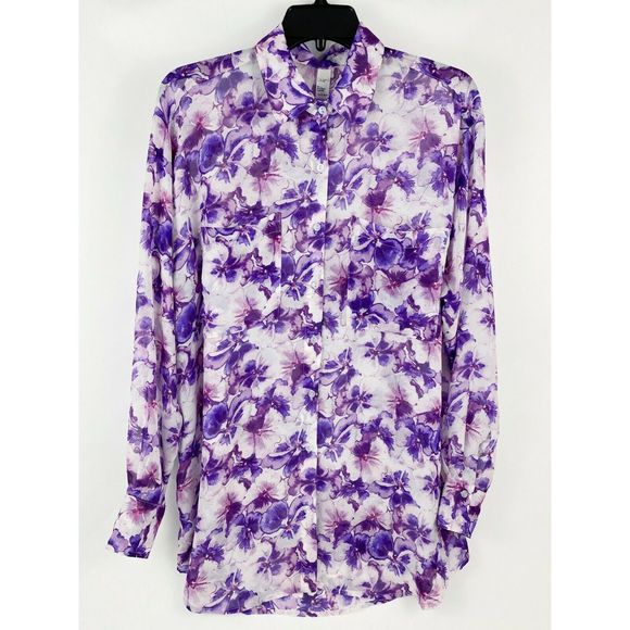 American Apparel Tops - American Apparel Button Up Violets/White OS